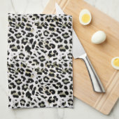 ヒョウ – プリント斑点のある動物 – プリント キッチンタオル (四つ折り)