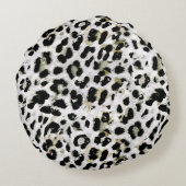 ヒョウ-プリント斑点動物-プリント斑点 ラウンドクッション (裏面)