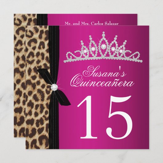 ヒョウ·ホット·ピンク·キンセアニェラ 招待状 (正面/裏面)