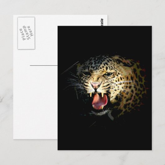 ヒョウ ポストカード (正面/裏面)