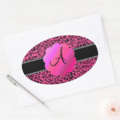 ヒョウ・モノグラム 楕円形シール (封筒)