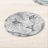 ヒョウ ラウンドペーパーコースター (アングル)