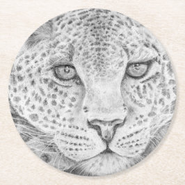 ヒョウ ラウンドペーパーコースター