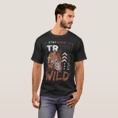 ヒョウ 動物 スピード 危険 レトロ Tシャツ (正面フル)