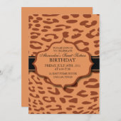 ヒョウ-珍しい-誕生日の招待 招待状 (正面/裏面)
