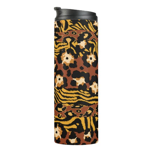ヒョウ、虎の皮、野生のパターン。 タンブラー (回転右)