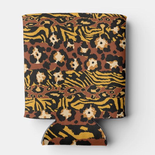 ヒョウ、虎の皮、野生のパターン。 缶クーラー (裏面)