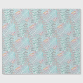 ヒョウ，虎，皮膚，斑点，ストライプのターコイズ, ラッピングペーパー (フラット)