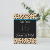 ヒョウ；誕生日の招待 インビテーションポストカード (スタンド正面)