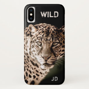 ヒョウ,野生動物,モノグラム, iPhone X ケース