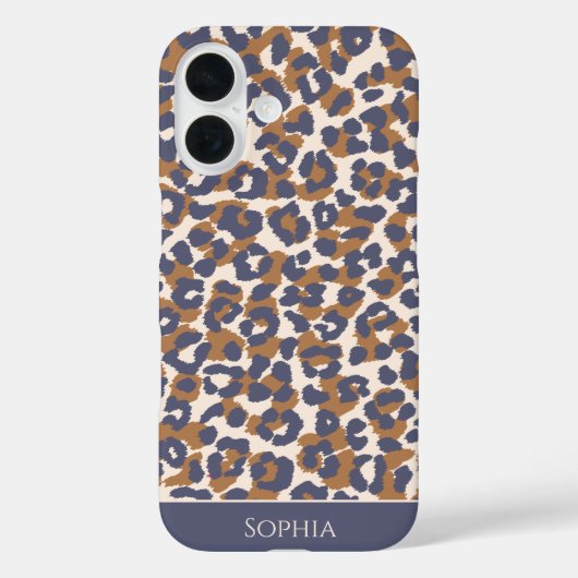 ヒョウ – 青と茶色 – Case-Mate iPhoneケース (裏面)