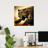 ヒョウ(11)野良猫 ポスター (ホームオフィス)