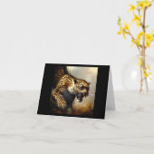 ヒョウ(8)野猫 カード (黄色い花)