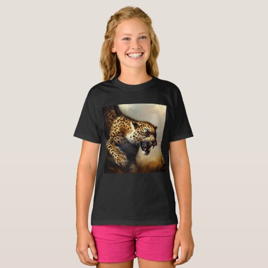 ヒョウ(8)野猫 Tシャツ (正面フル)