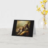 ヒョウ(9)野猫 カード (黄色い花)