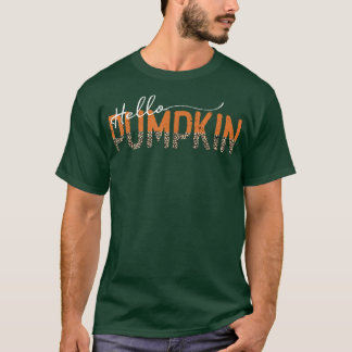 ヒョウBOHOハローパンプキンキュート秋ハロウィーンT Tシャツ