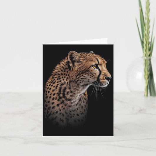 ヒョウcheetahタイガーヒョウ顔ライオン猫 カード (正面)