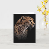 ヒョウcheetahタイガーヒョウ顔ライオン猫 カード (黄色い花)