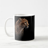 ヒョウcheetahタイガーヒョウ顔ライオン猫 コーヒーマグカップ (左)