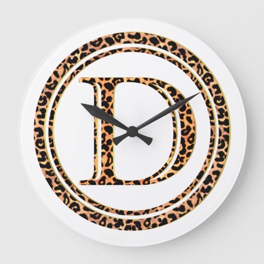 ヒョウD ラージ壁時計 (正面)
