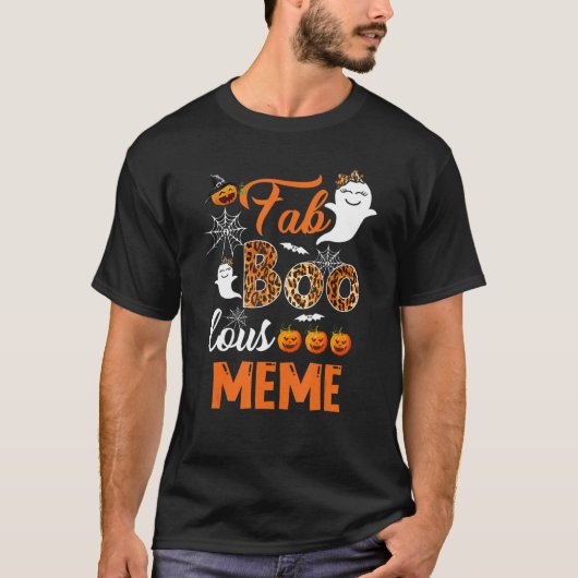 ヒョウFABブーラースミームハロウィン不気味の衣装 Tシャツ (正面)