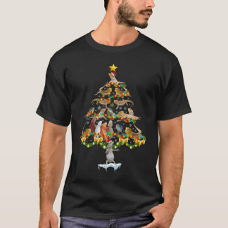 ヒョウGeckoクリスマスツリーおもしろい有毛クリスマス  Tシャツ