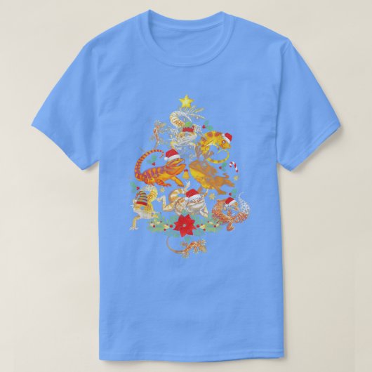 ヒョウGECKOクリスマスツリーオーナメントデコール Tシャツ (デザイン正面)