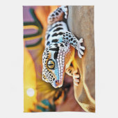 ヒョウGECKOデザートデザイン キッチンタオル (縦)