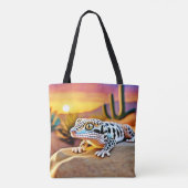 ヒョウGECKOデザートデザイン トートバッグ (裏面)