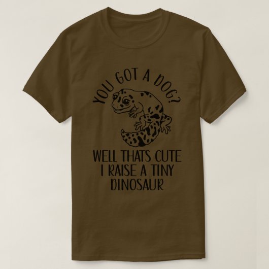 ヒョウGECKO小さな恐竜ヒョウGECKOSトカゲ Tシャツ (デザイン正面)