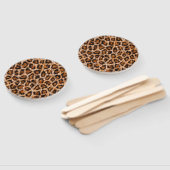 ヒョウJAGUARキャットブラウンファーパターン–24609 ハンドファン (組立なし)