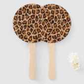 ヒョウJAGUARキャットブラウンファーパターン–24609 ハンドファン (正面&裏面)