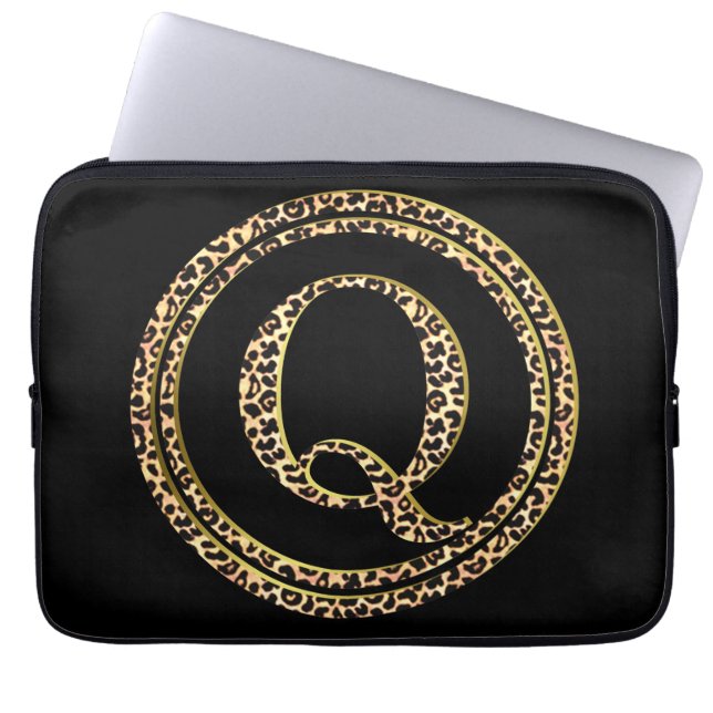 ヒョウQ ラップトップスリーブ (正面)