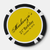 ヒョウStileto 21歳イエローブラック ポーカーチップ (裏面)