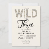 ヒョウYOUNGワイルドスリー誕生日 招待状 (正面)