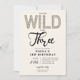 ヒョウYOUNGワイルドスリー誕生日 招待状