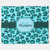 ヒョーパード印刷 フリースブランケット (正面(横))