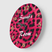 ヒョーパード印刷 ラージ壁時計 (傾斜)