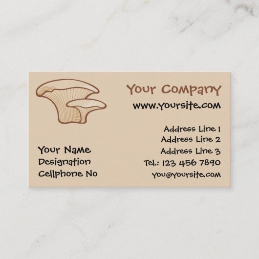 ヒラタケのアイコン 名刺 (正面)