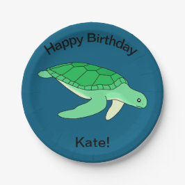 ヒラタコヘシタカケガメ Happy Birthday ペーパープレート
