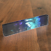 ヒラヒラするナイトバタフライ デスクネームプレート (側面)