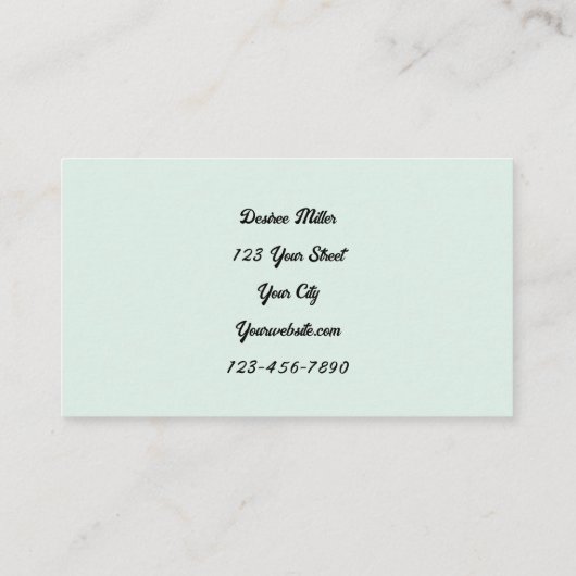 ヒラメの花の緑 名刺 (裏面)