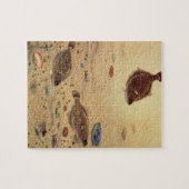 ヒラメまたはカレイ、ビンテージ海洋海洋生物 ジグソーパズル (横)