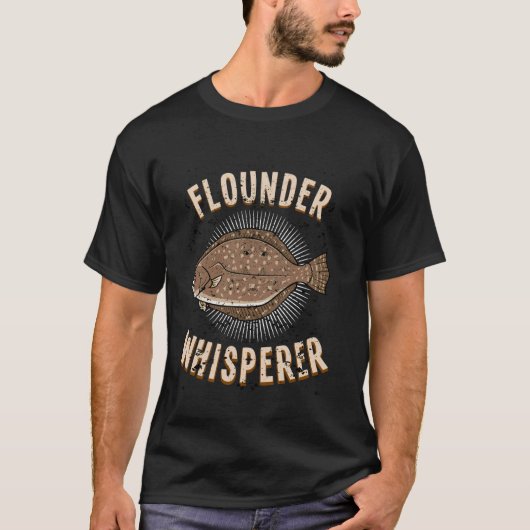 ヒラメ 魚 面白い動物 カレイ 釣り 2 Tシャツ (正面)