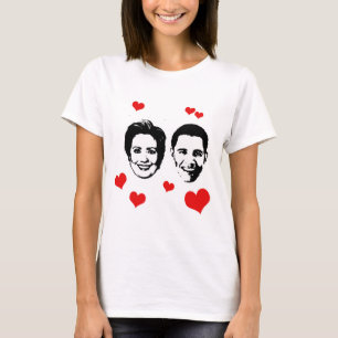 ヒラリーおよびObama.pngのための恋人 Tシャツ
