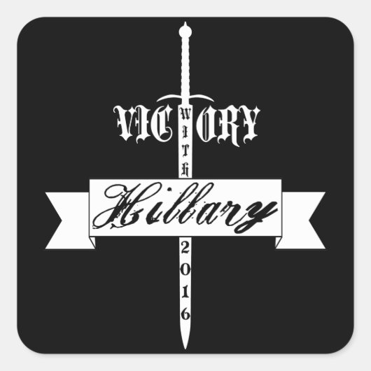 ヒラリーとの勝利 – 2016 スクエアシール (正面)