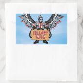 ヒラリーとサル飛んでいる軍 長方形シール (バッグ)