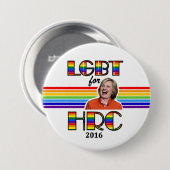 ヒラリーのためのLGBT 缶バッジ (正面&裏面)