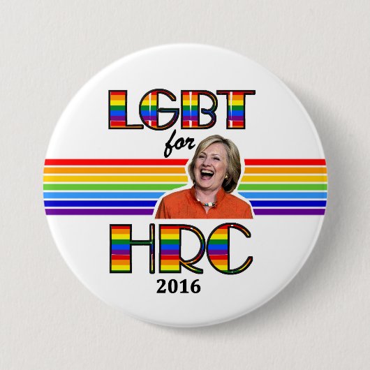 ヒラリーのためのLGBT 缶バッジ (正面)