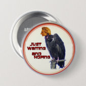 ヒラリーのハゲタカの3インチボタン 缶バッジ (正面&裏面)